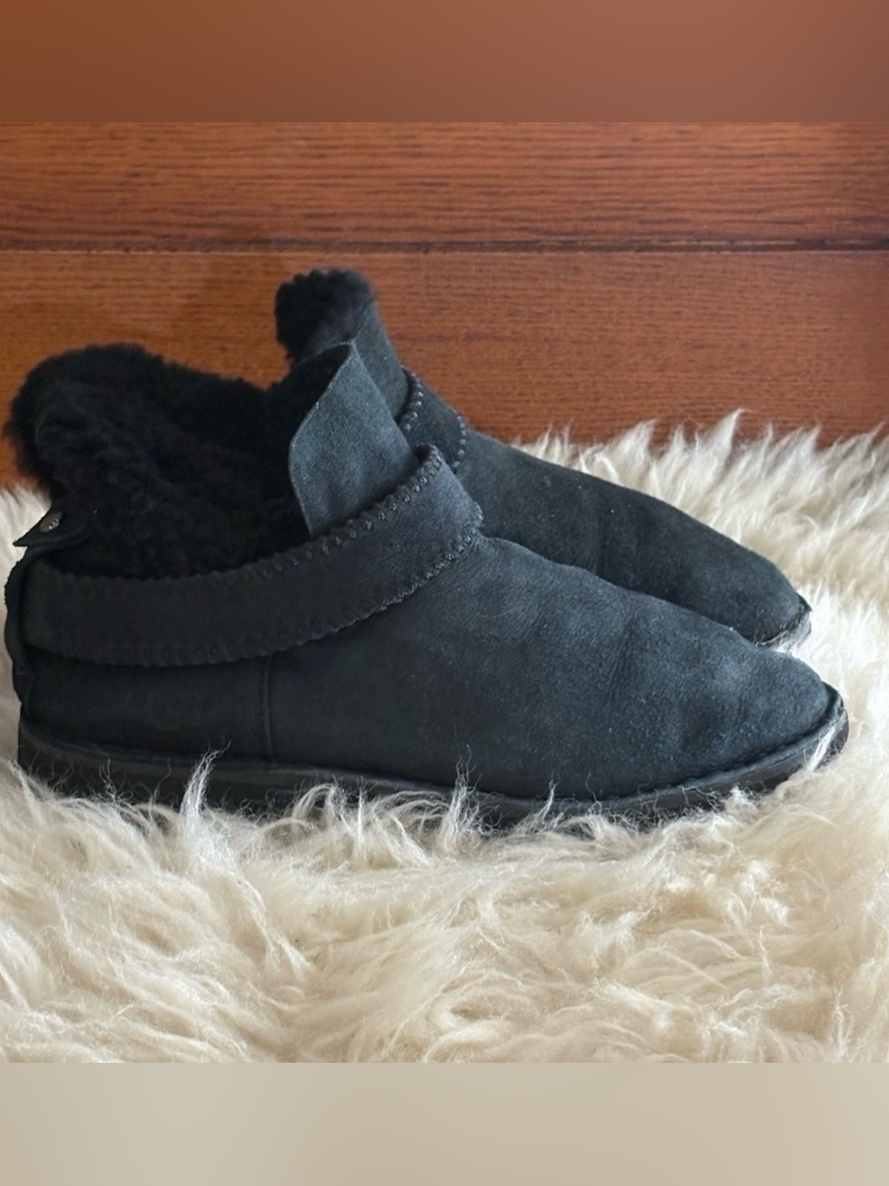 UGG Black McKay Suede Sherpa Ankle Boots